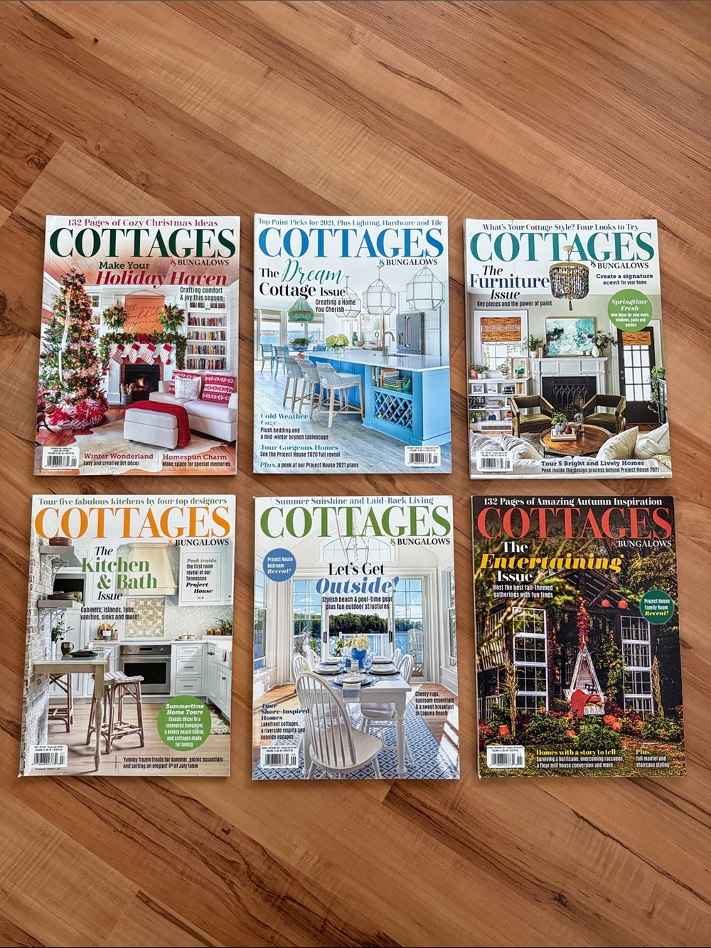 6 ~ Cottages & Bungalows Decor Magazine Lot — December 2020 thru November 2021